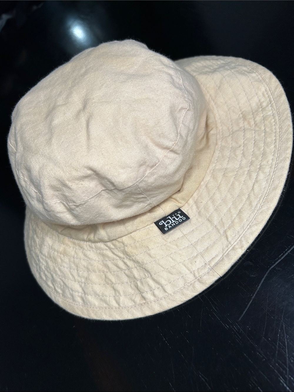 Unisex Cream Ty dye Quilted grungy bamboo Bucket Hat